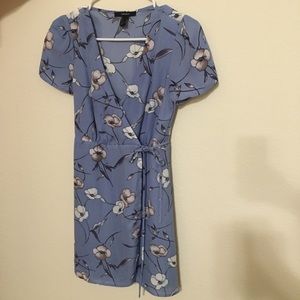 Forever 21 blue wrap around dress